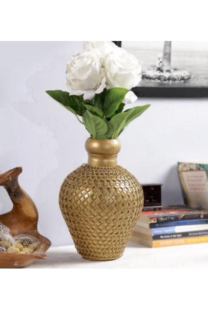 Gold Solid Wood Vase